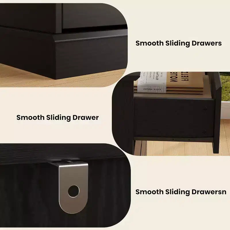 Cassettiera orizzontale in legno a 8 cassetti profondi per camera da letto, soggiorno e corridoio