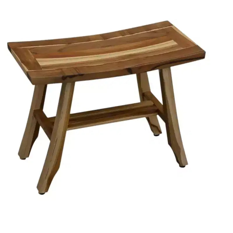 Panca doccia rettangolare in teak marrone – 24 pollici, resistente all'acqua