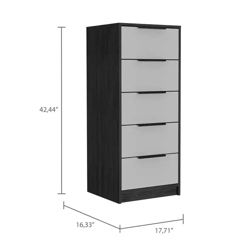 Cassettiera Verticale Moderna a 5 Cassetti – Comò Alto in Legno per Soggiorno e Ingresso
