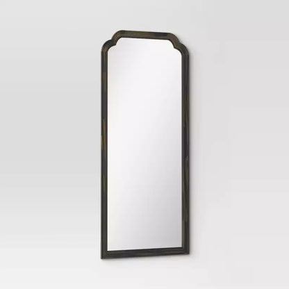 Specchio oversize da 76x178 cm in stile country francese – Cornice in legno nero, riflesso a figura intera