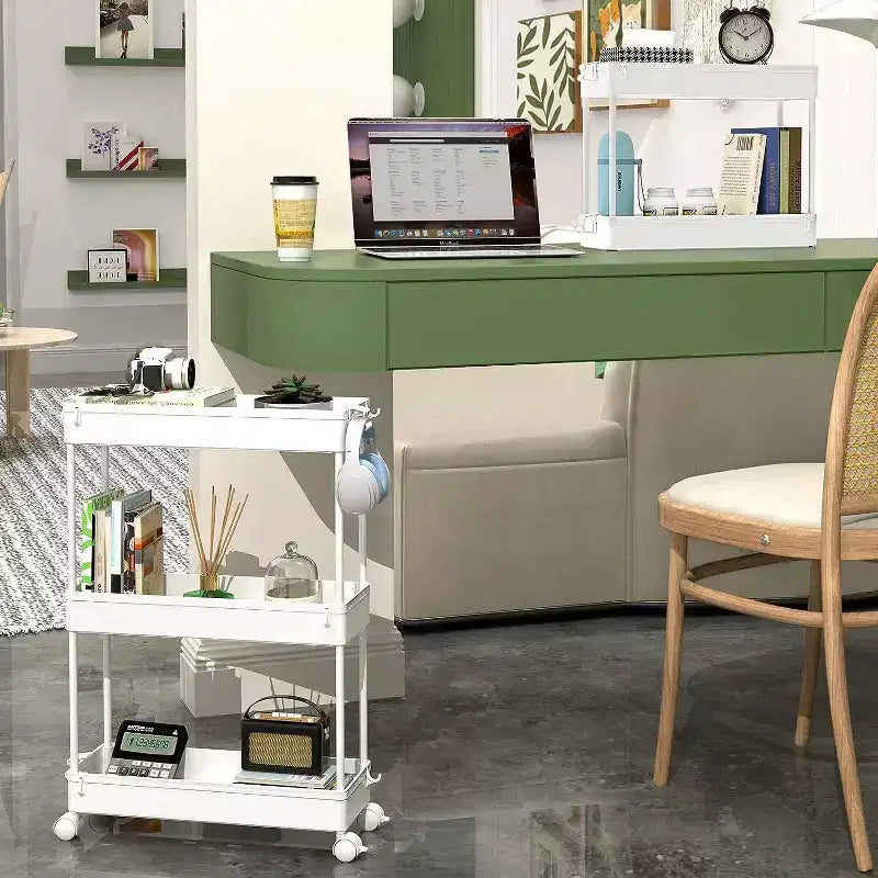 Carrello sottile a 3 ripiani con rotelle – Organizer mobile multifunzione per bagno e cucina