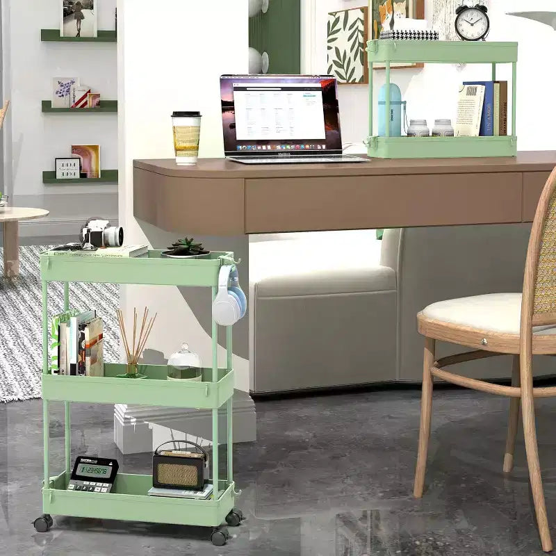 Carrello sottile a 3 ripiani con rotelle – Organizer mobile multifunzione per bagno e cucina
