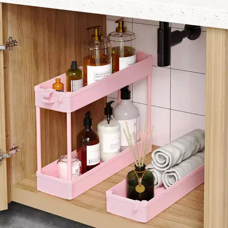 Carrello sottile a 3 ripiani con rotelle – Organizer mobile multifunzione per bagno e cucina