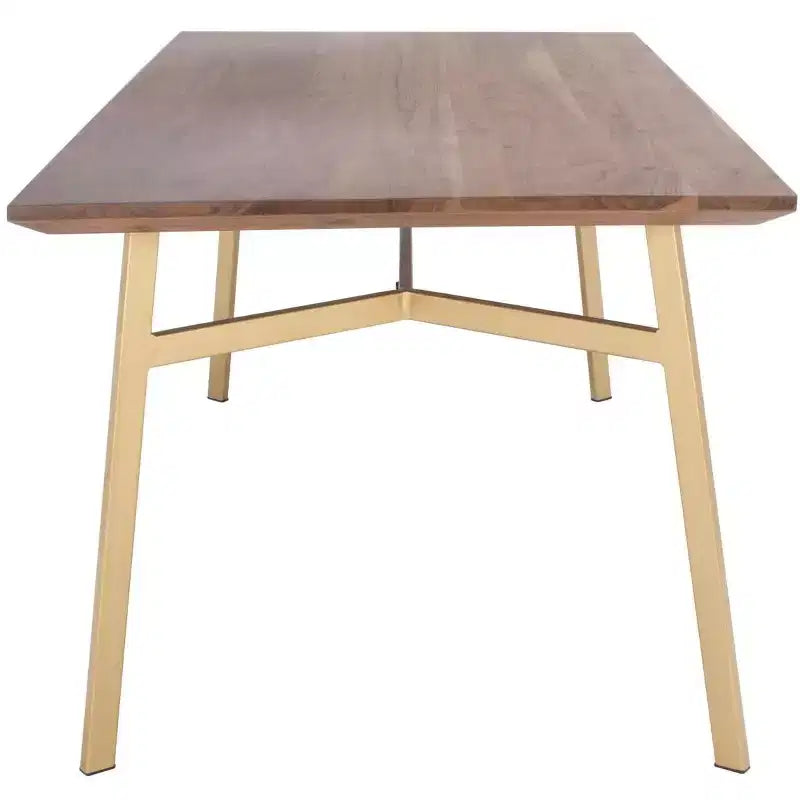 Tavolo da pranzo rettangolare Dakota – Noce e oro, stile contemporaneo
