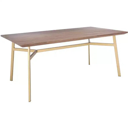 Tavolo da pranzo rettangolare Dakota – Noce e oro, stile contemporaneo
