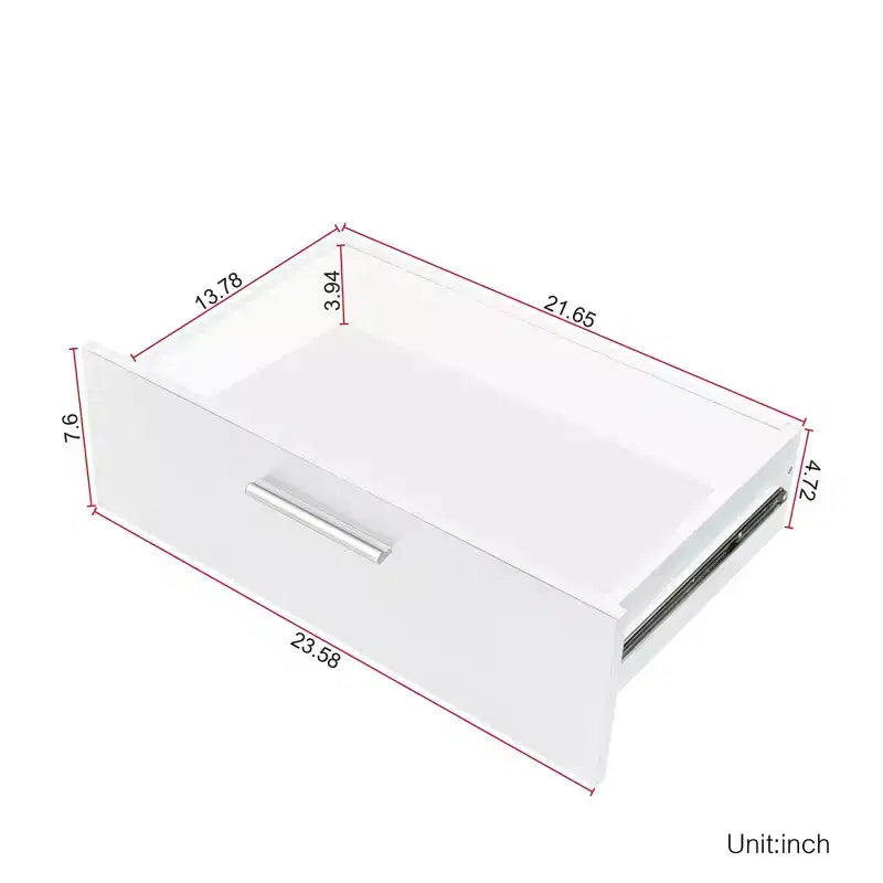 Cassettiera a 8 cassetti in truciolato bianco – 120 cm di larghezza