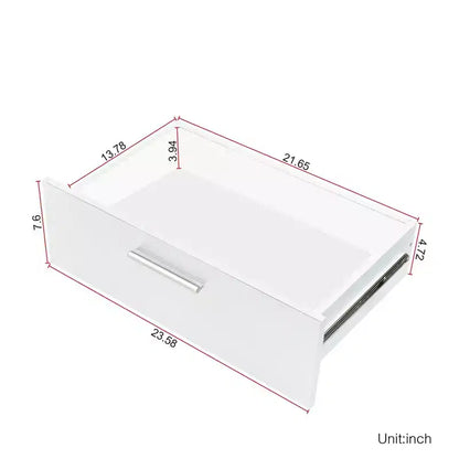 Cassettiera a 8 cassetti in truciolato bianco – 120 cm di larghezza