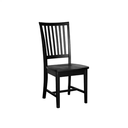 HomeRoots Black Wood Slat Back Dining Side Chair