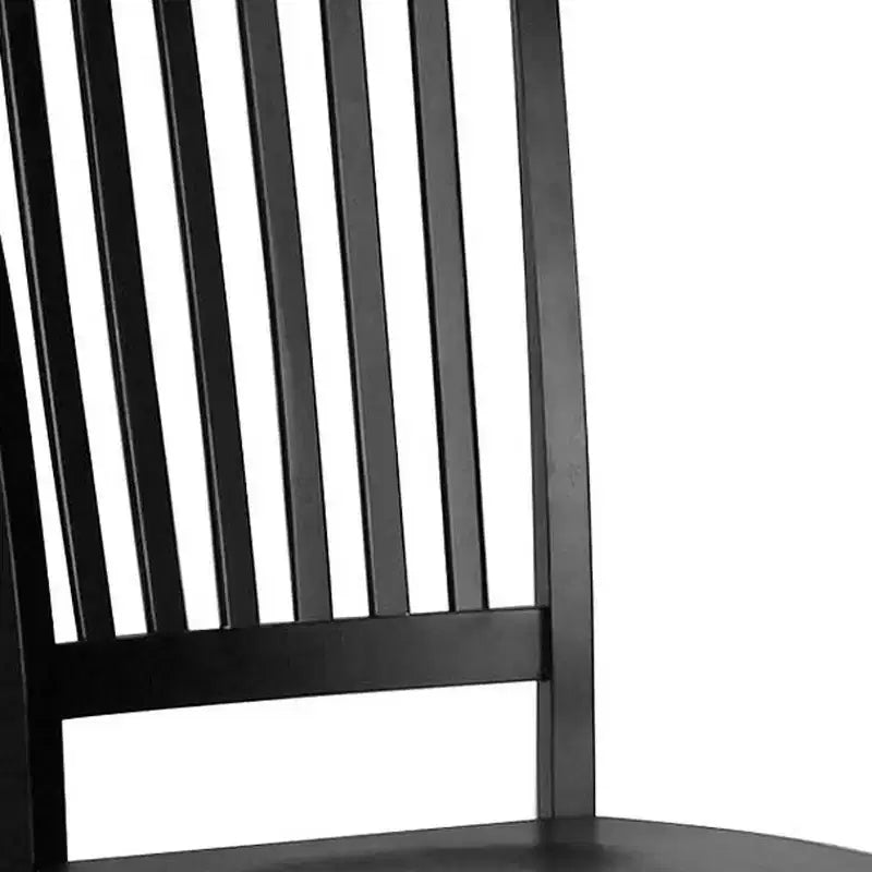 Sedia da pranzo in legno nero con schienale a doghe – Stile Mission, senza braccioli