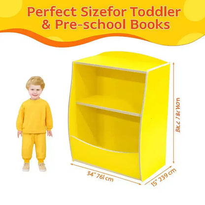 Libreria per Bambini - Organizzatore per Libri, Scaffale a 2 Livelli con Scomparti Aperti per Camera da Letto, Soggiorno, Sala Giochi