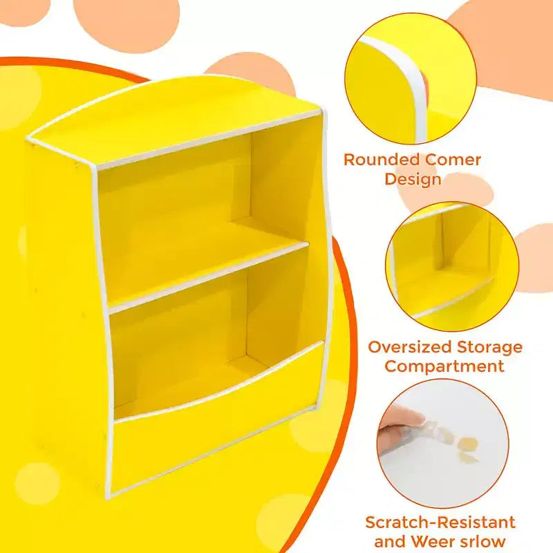 Libreria per Bambini - Organizzatore per Libri, Scaffale a 2 Livelli con Scomparti Aperti per Camera da Letto, Soggiorno, Sala Giochi