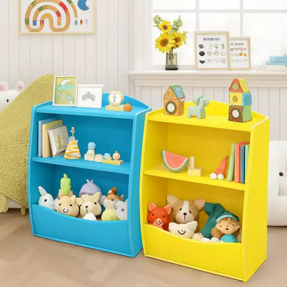 Libreria per Bambini - Organizzatore per Libri, Scaffale a 2 Livelli con Scomparti Aperti per Camera da Letto, Soggiorno, Sala Giochi
