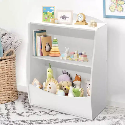 Libreria per Bambini - Organizzatore per Libri, Scaffale a 2 Livelli con Scomparti Aperti per Camera da Letto, Soggiorno, Sala Giochi