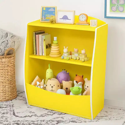 Libreria per Bambini - Organizzatore per Libri, Scaffale a 2 Livelli con Scomparti Aperti per Camera da Letto, Soggiorno, Sala Giochi