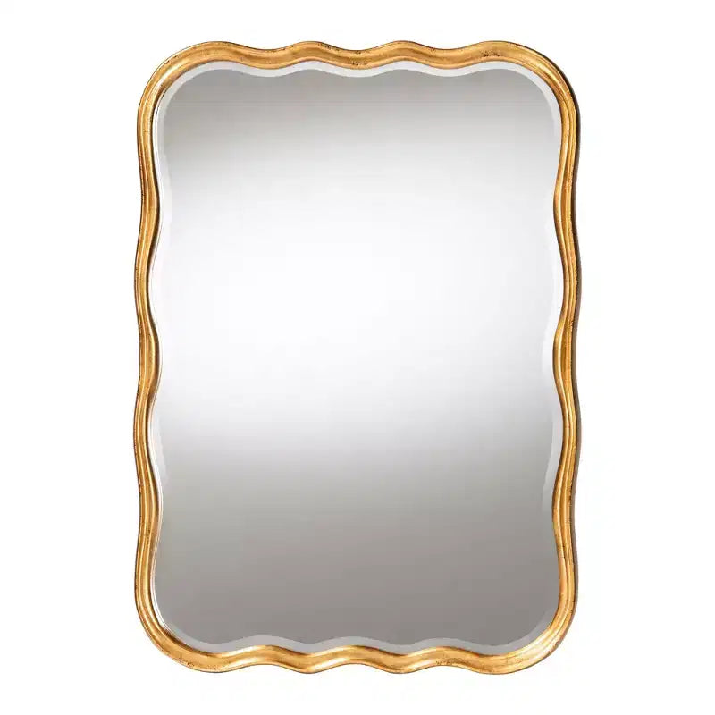 Specchio da parete antico in legno dorato smerlato – Stile vintage, da parete