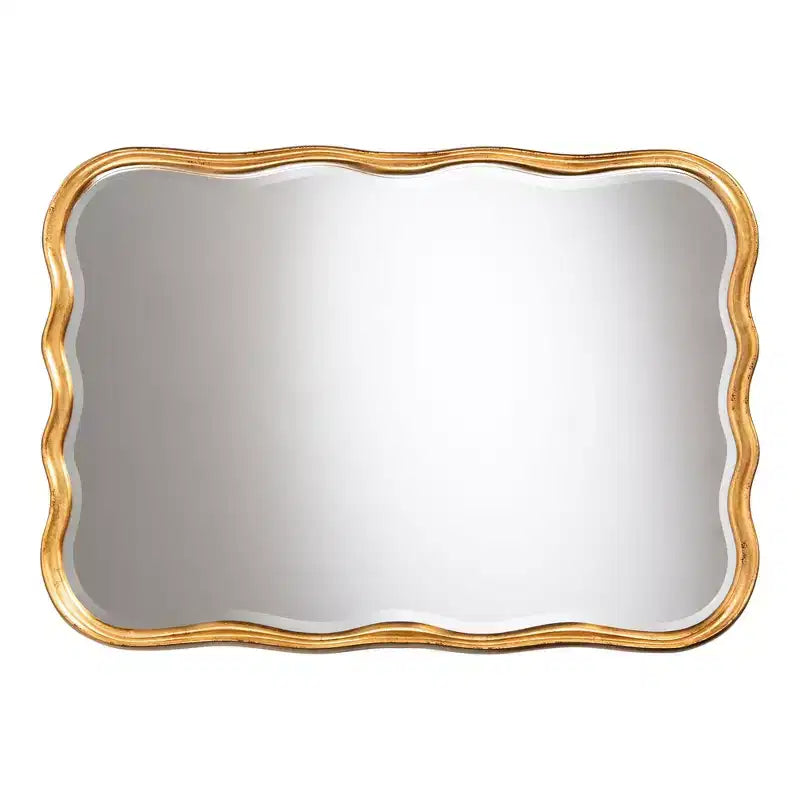 Specchio da parete antico in legno dorato smerlato – Stile vintage, da parete