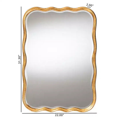 Specchio da parete antico in legno dorato smerlato – Stile vintage, da parete