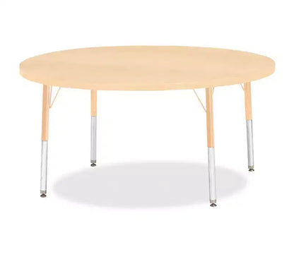 Jonti-Craft Berries Elementary Height Maple Top/Edge Round Table 48 x 48 in Beige