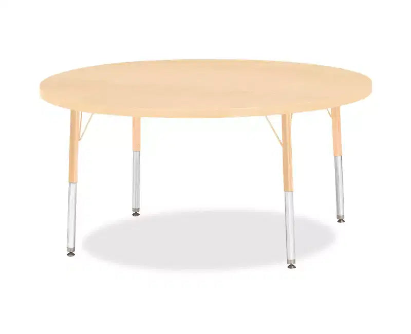 Tavolo rotondo attività altezza elementare 48x48 – piano in acero, beige