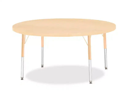 Tavolo rotondo attività altezza elementare 48x48 – piano in acero, beige