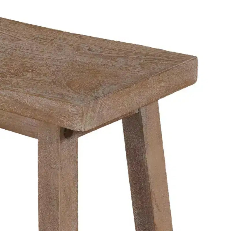 Panca da 33 pollici con seduta a sella e struttura angolata – Legno di acacia sabbiato