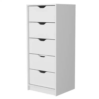 Cassettiera Verticale Moderna a 5 Cassetti – Comò Alto in Legno per Soggiorno e Ingresso