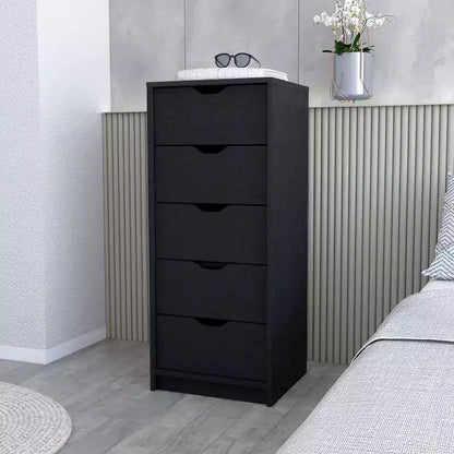 Cassettiera Verticale Moderna a 5 Cassetti – Comò Alto in Legno per Soggiorno e Ingresso