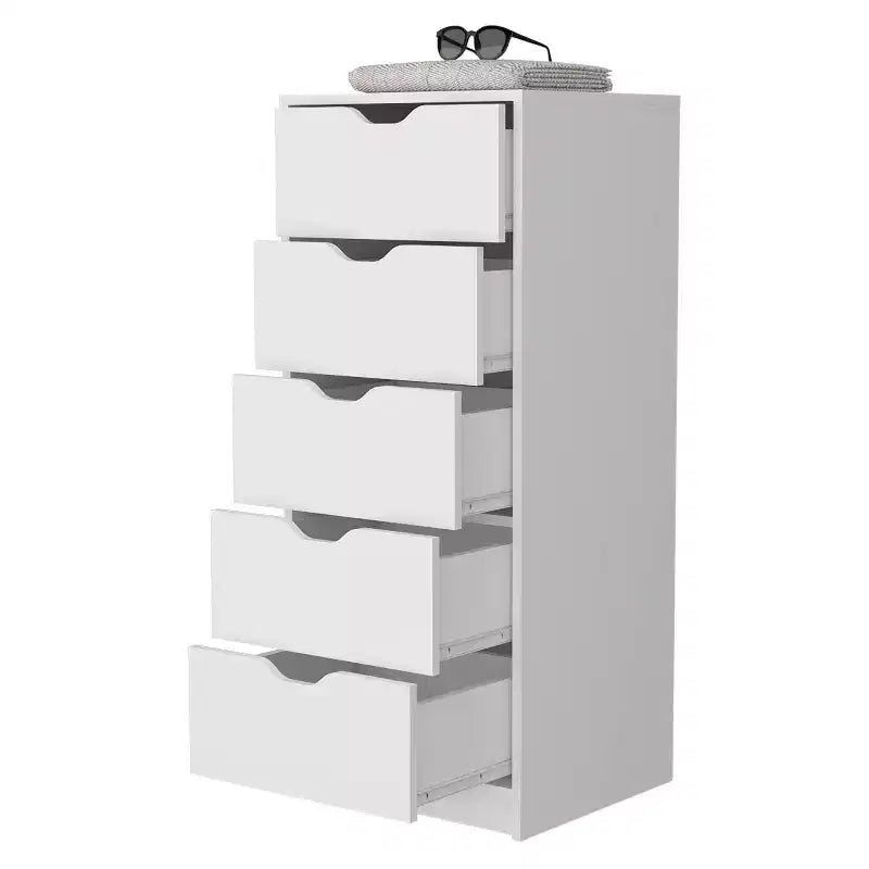 Cassettiera Verticale Moderna a 5 Cassetti – Comò Alto in Legno per Soggiorno e Ingresso