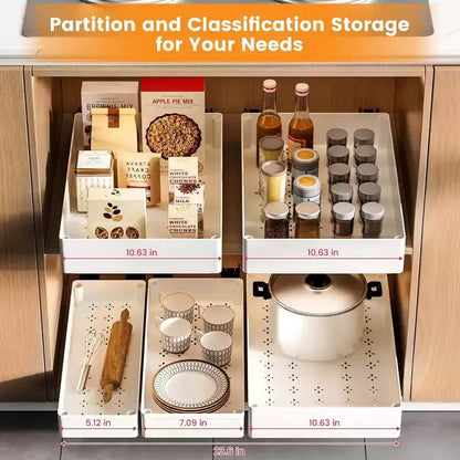 Organizzatore estraibile per armadietto, cassetti scorrevoli da cucina per dispensa, ripiano estraibile per bagno