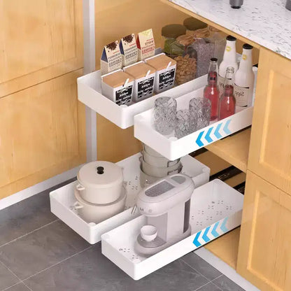 Organizzatore estraibile per armadietto, cassetti scorrevoli da cucina per dispensa, ripiano estraibile per bagno
