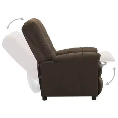 Poltrona Relax Moderna con Schienale e Poggiapiedi Regolabili, Imbottitura Spessa, Tasca Laterale – Tessuto Marrone