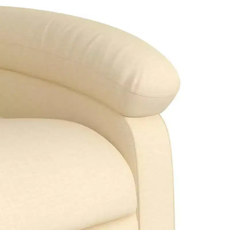 Poltrona Reclinabile Cream Power Lift – Aiuto Elettrico per Alzarsi, Reclinazione Manuale, Tessuto Imbottito, Telaio Robusto