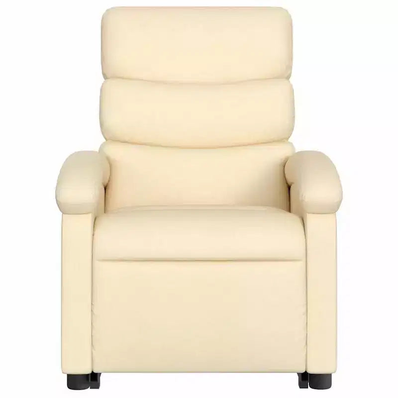 Poltrona Reclinabile Cream Power Lift – Aiuto Elettrico per Alzarsi, Reclinazione Manuale, Tessuto Imbottito, Telaio Robusto