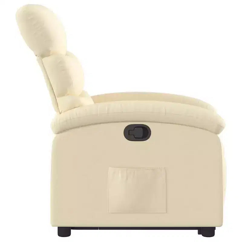 Poltrona Reclinabile Cream Power Lift – Aiuto Elettrico per Alzarsi, Reclinazione Manuale, Tessuto Imbottito, Telaio Robusto