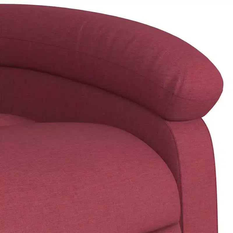 Poltrona reclinabile massaggiante con alzata elettrica – Tessuto rosso vino, alzata assistita motorizzata, vibrazione, Home Theater