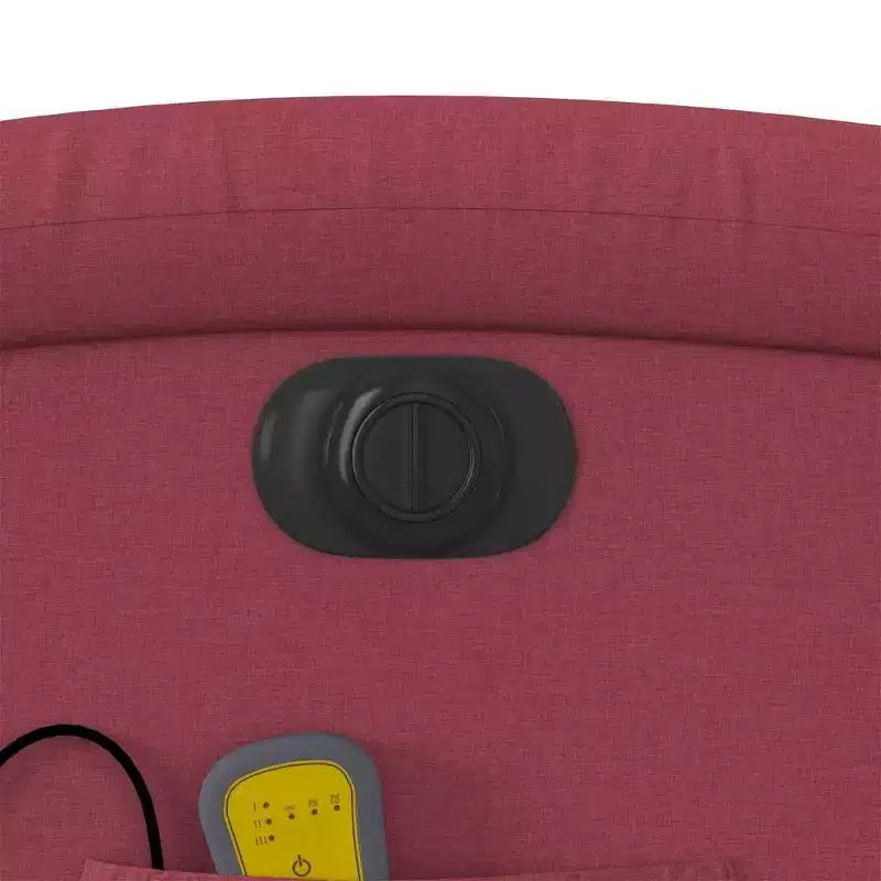 Poltrona reclinabile massaggiante con alzata elettrica – Tessuto rosso vino, alzata assistita motorizzata, vibrazione, Home Theater