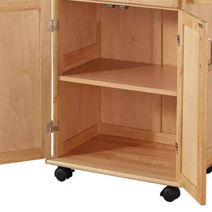 Carrello da cucina piccolo con piano in legno naturale – Marrone