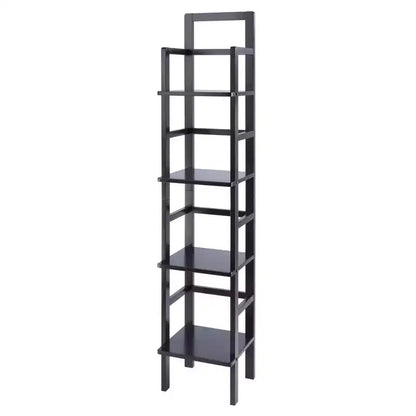 Aiden Narrow Bakers Rack Coffee - Winsome Wood: 4-Tier Storage, Lacquered Wood Finish, Fixed Shelves
