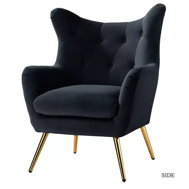 Godefroy Modern Upholstery Accent Chair velvet with Wingback | Karat Home