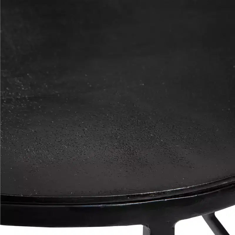 Tavolino ovale industriale moderno in ferro e alluminio invecchiato nero 48x24 – Piano con placcatura anticata