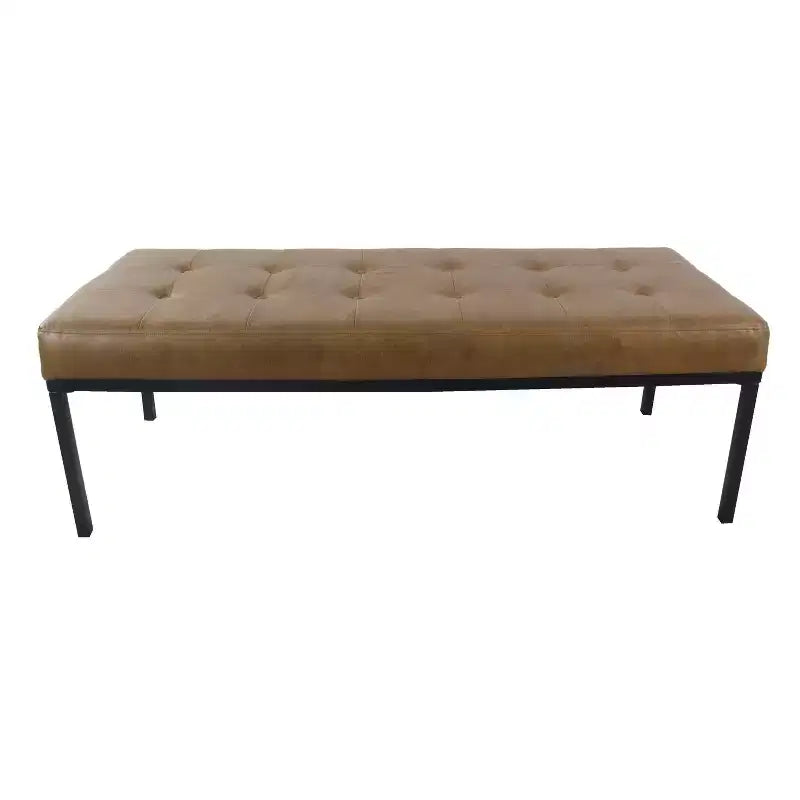 Panca capitonné in ecopelle con struttura in metallo nero opaco – Stile industriale moderno