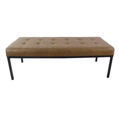 Panca capitonné in ecopelle con struttura in metallo nero opaco – Stile industriale moderno