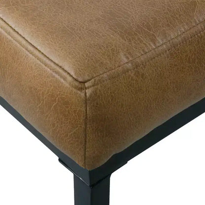 Panca capitonné in ecopelle con struttura in metallo nero opaco – Stile industriale moderno