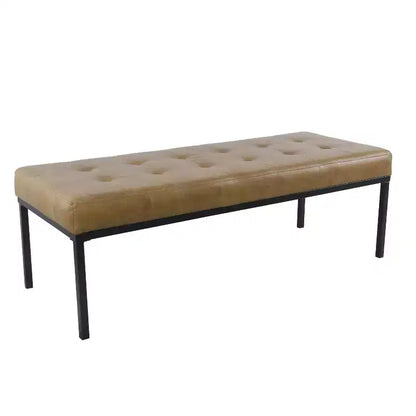 Panca capitonné in ecopelle con struttura in metallo nero opaco – Stile industriale moderno