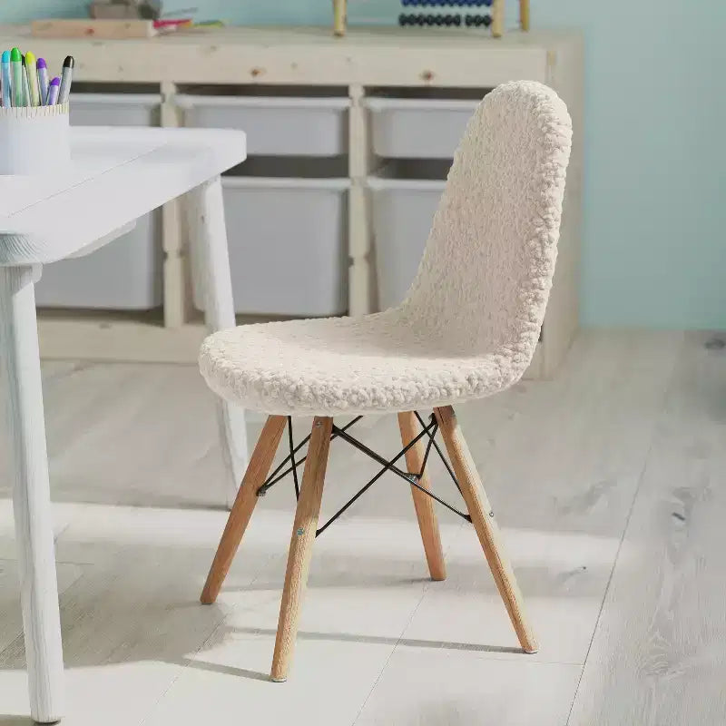 Poltroncina per bambini con inserti in pelliccia sintetica per camera da letto, ingresso e soggiorno