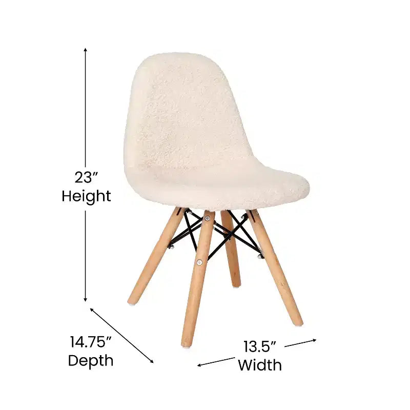 Poltroncina per bambini con inserti in pelliccia sintetica per camera da letto, ingresso e soggiorno