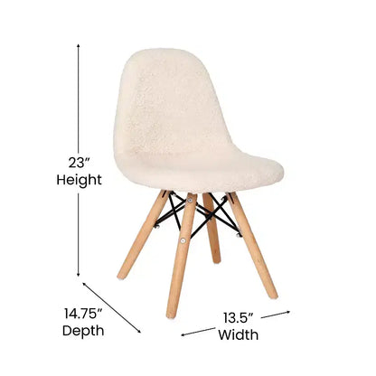 Poltroncina per bambini con inserti in pelliccia sintetica per camera da letto, ingresso e soggiorno