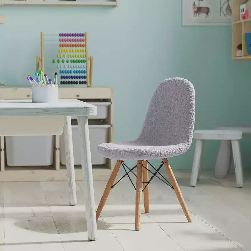 Poltroncina per bambini con inserti in pelliccia sintetica per camera da letto, ingresso e soggiorno