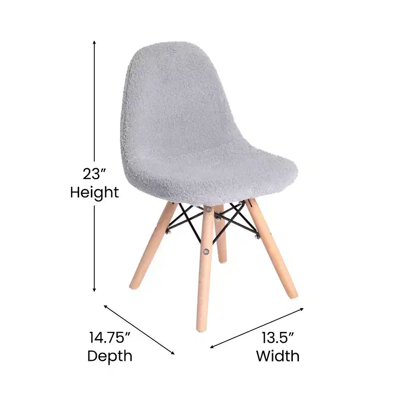 Poltroncina per bambini con inserti in pelliccia sintetica per camera da letto, ingresso e soggiorno