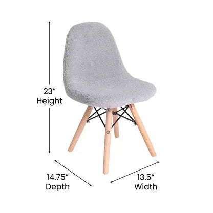 Poltroncina per bambini con inserti in pelliccia sintetica per camera da letto, ingresso e soggiorno